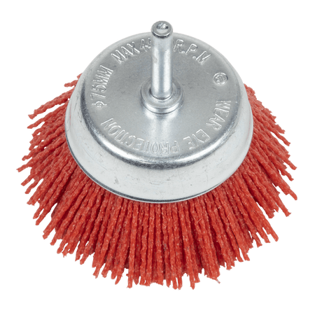 75mm Nylon Filament Cup Brush with 6mm Shaft Model No- NFB75
