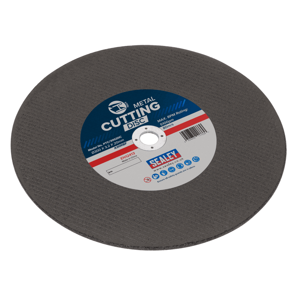 300 x 3.2mm Flat Metal Cutting Disc 20mm Bore Model No- PTC/30020C