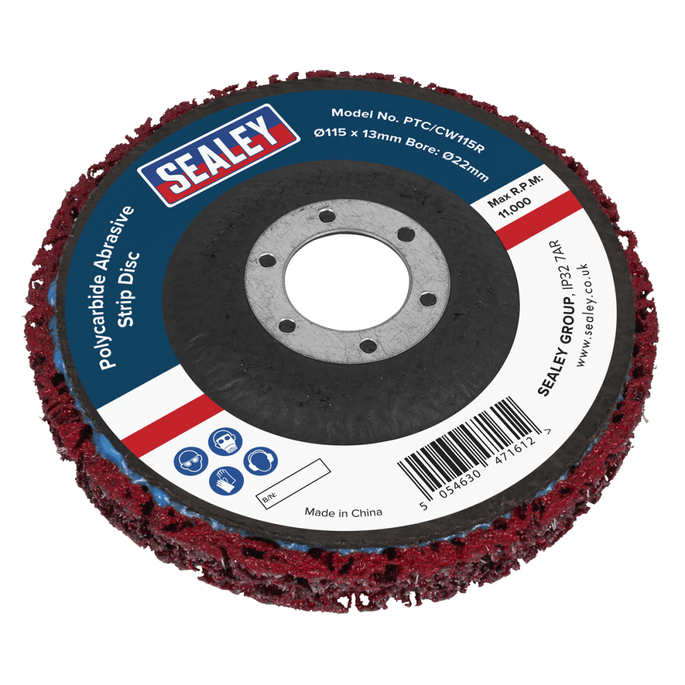 Polycarbide Abrasive Strip Disc 115 x 13 x 22mm - Red Model No- PTC/CW115R