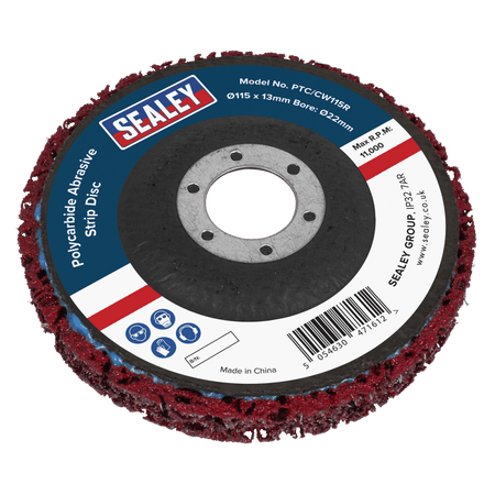 Polycarbide Abrasive Strip Disc 115 x 13 x 22mm - Red Model No- PTC/CW115R