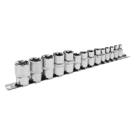 Siegen TRX-Star* Socket Set E4-E24 1/4", 3/8" & 1/2"Sq Drive 14pc Model No- S01265
