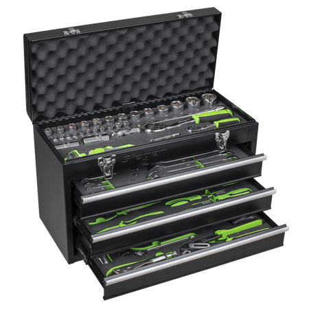 Siegen Portable Tool Chest 3 Drawer with Tool Kit 98pc Model No- S01266