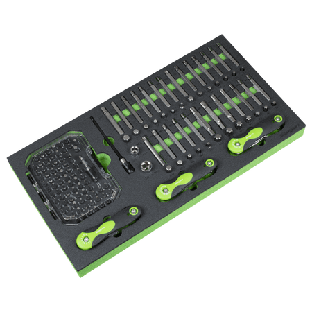 Siegen Specialised Bit Set & Folding Hex Keys with Tool Tray 170pc Model No- S01275