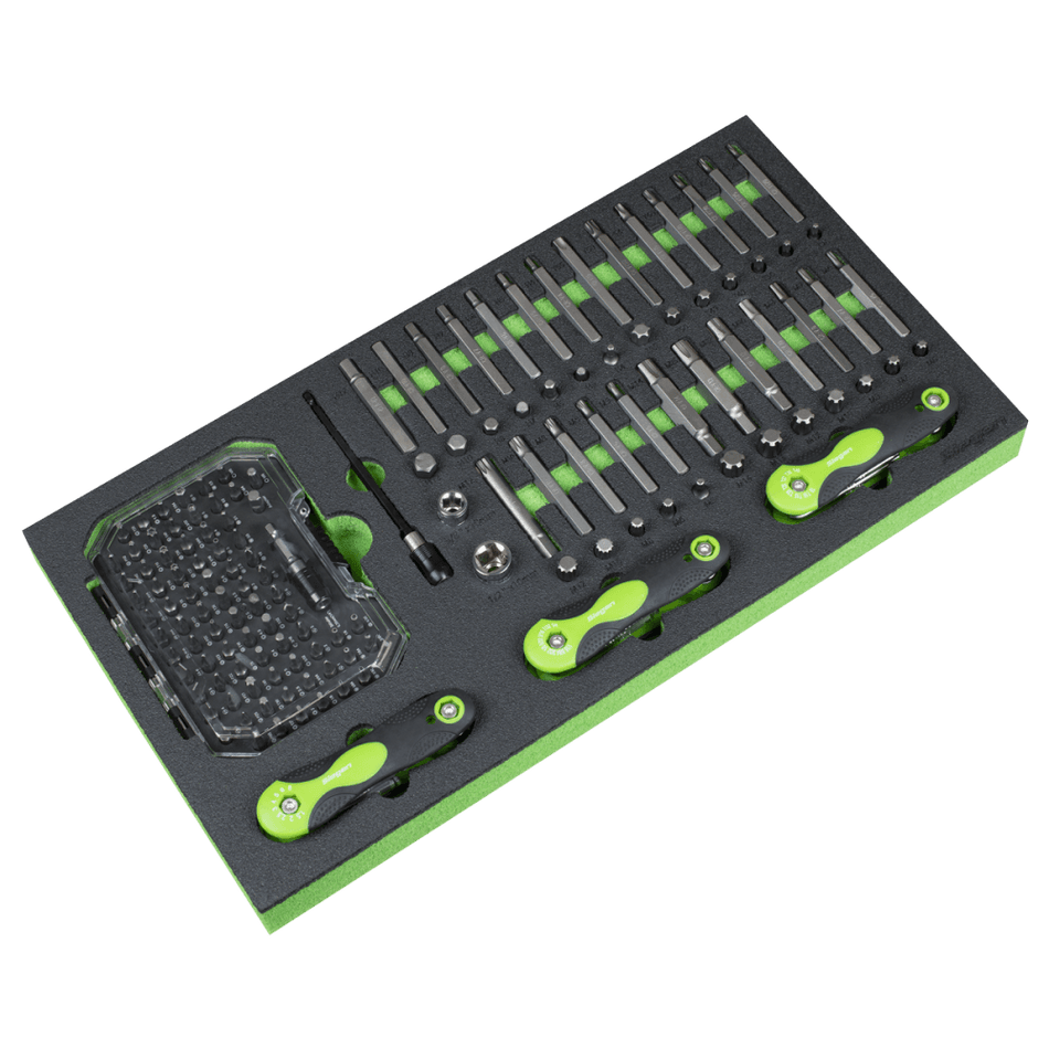 Siegen Specialised Bit Set & Folding Hex Keys with Tool Tray 170pc : Model No- S01275
