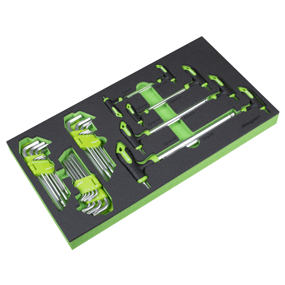 Siegen T-Handle & Standard Hex/TRX-Star* Key Set with Tool Tray 35pc : Model No- S01280