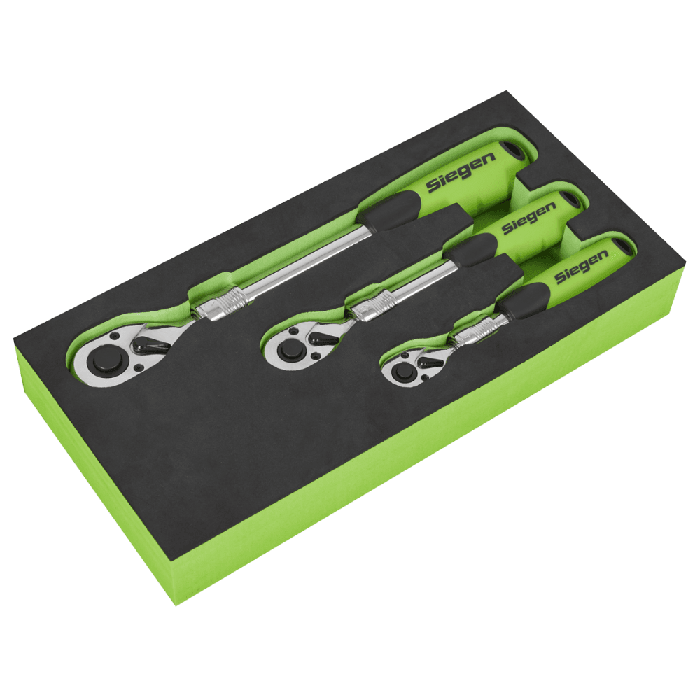 Siegen Extendable Ratchet Wrench Set 3pc Model No- S01285