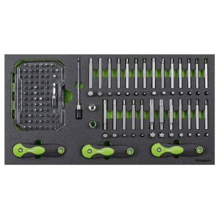 Siegen Specialised Bit Set & Folding Hex Keys with Tool Tray 170pc Model No- S01275
