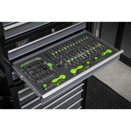 Siegen Specialised Bit Set & Folding Hex Keys with Tool Tray 170pc Model No- S01275