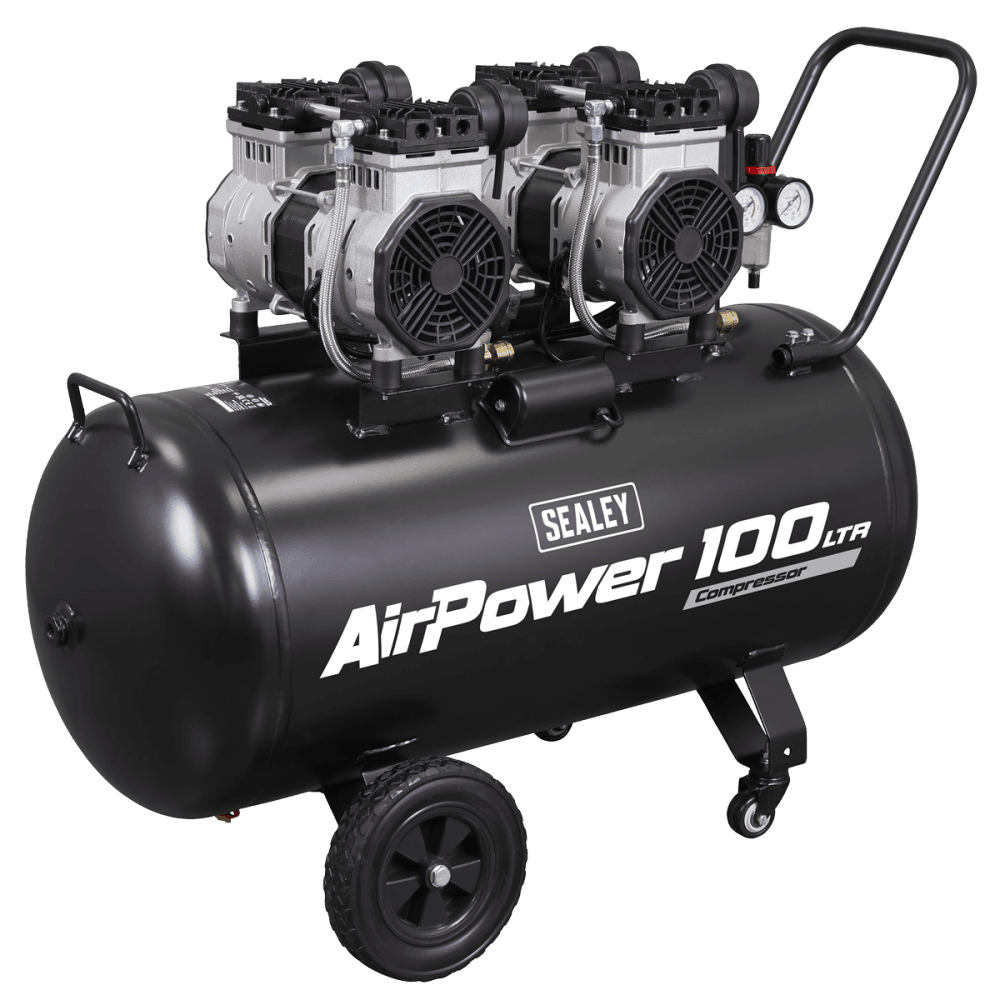 100L Oil Free Low Noise Direct Drive Air Compressor 2 x 2hp Model No- SAC10001S