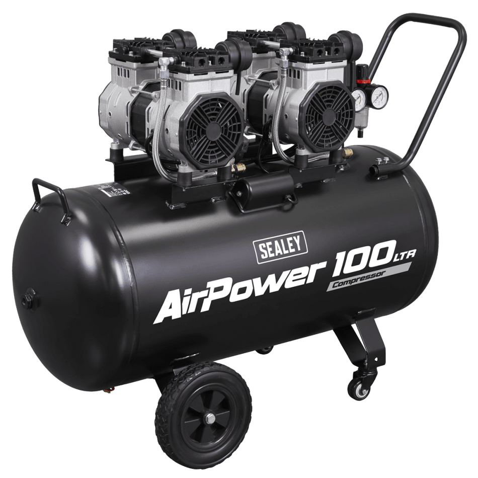 100L Oil Free Low Noise Direct Drive Air Compressor 2 x 2hp Model No- SAC10001S