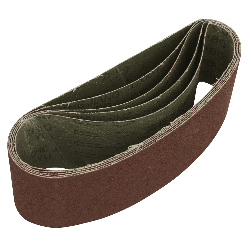 76 x 457mm Sanding Belt 80Grit - Pack of 5 Model No- SB80457