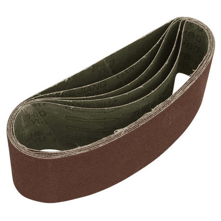 76 x 457mm Sanding Belt 80Grit - Pack of 5 Model No- SB80457