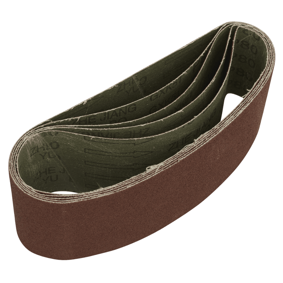 76 x 457mm Sanding Belt 80Grit - Pack of 5 Model No- SB80457