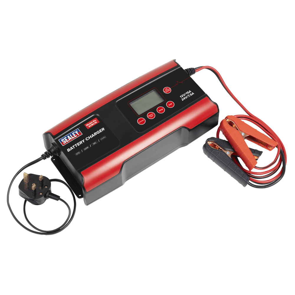 12/24V Compact Smart Battery Charger & Maintainer 15A Model No- SCBC15