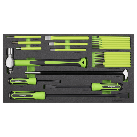 Siegen Pry Bar, Hammer & Punch Set with Tool Tray 23pc Model No- S01279