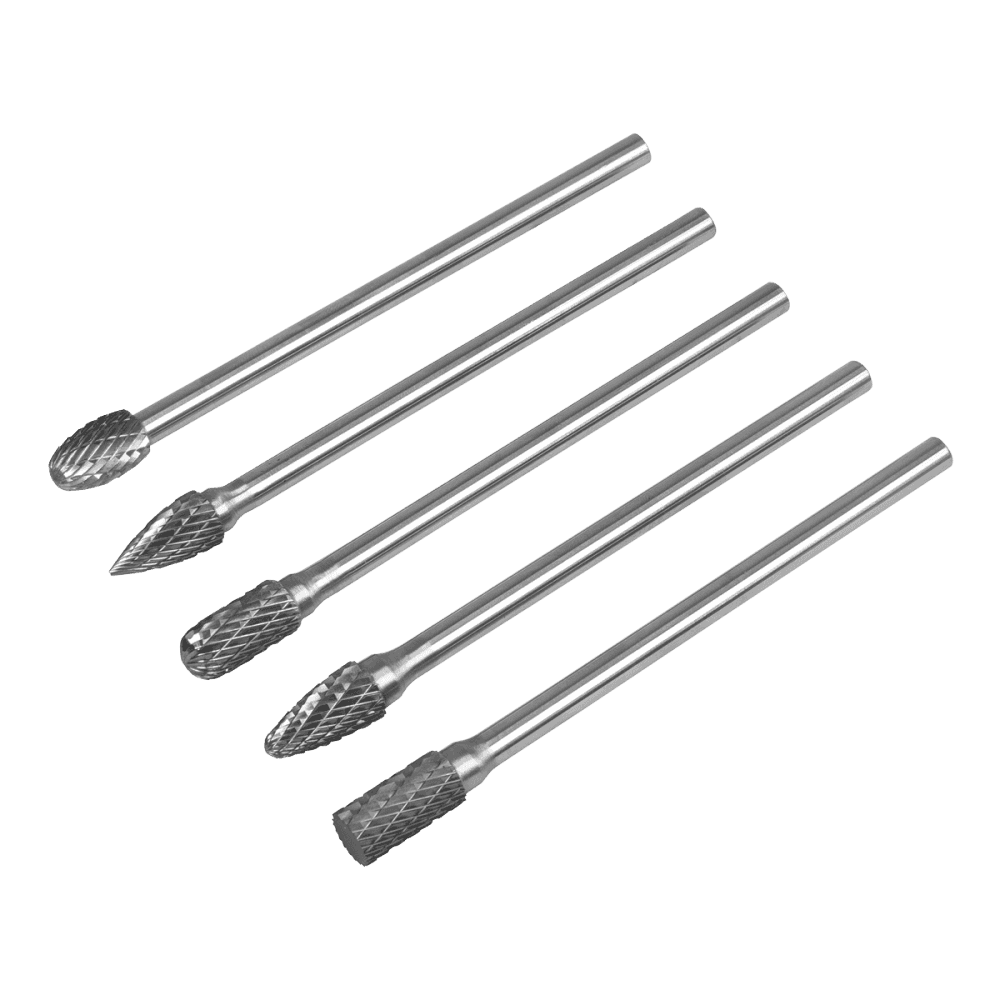Tungsten Carbide Rotary Burr Set Extra-Long 5pc Model No- SDBK5XL