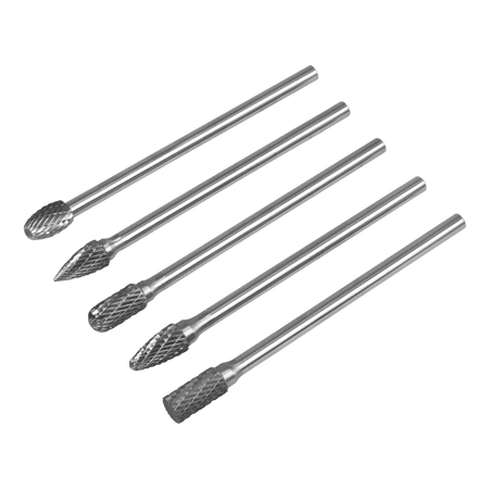 Tungsten Carbide Rotary Burr Set Extra-Long 5pc Model No- SDBK5XL