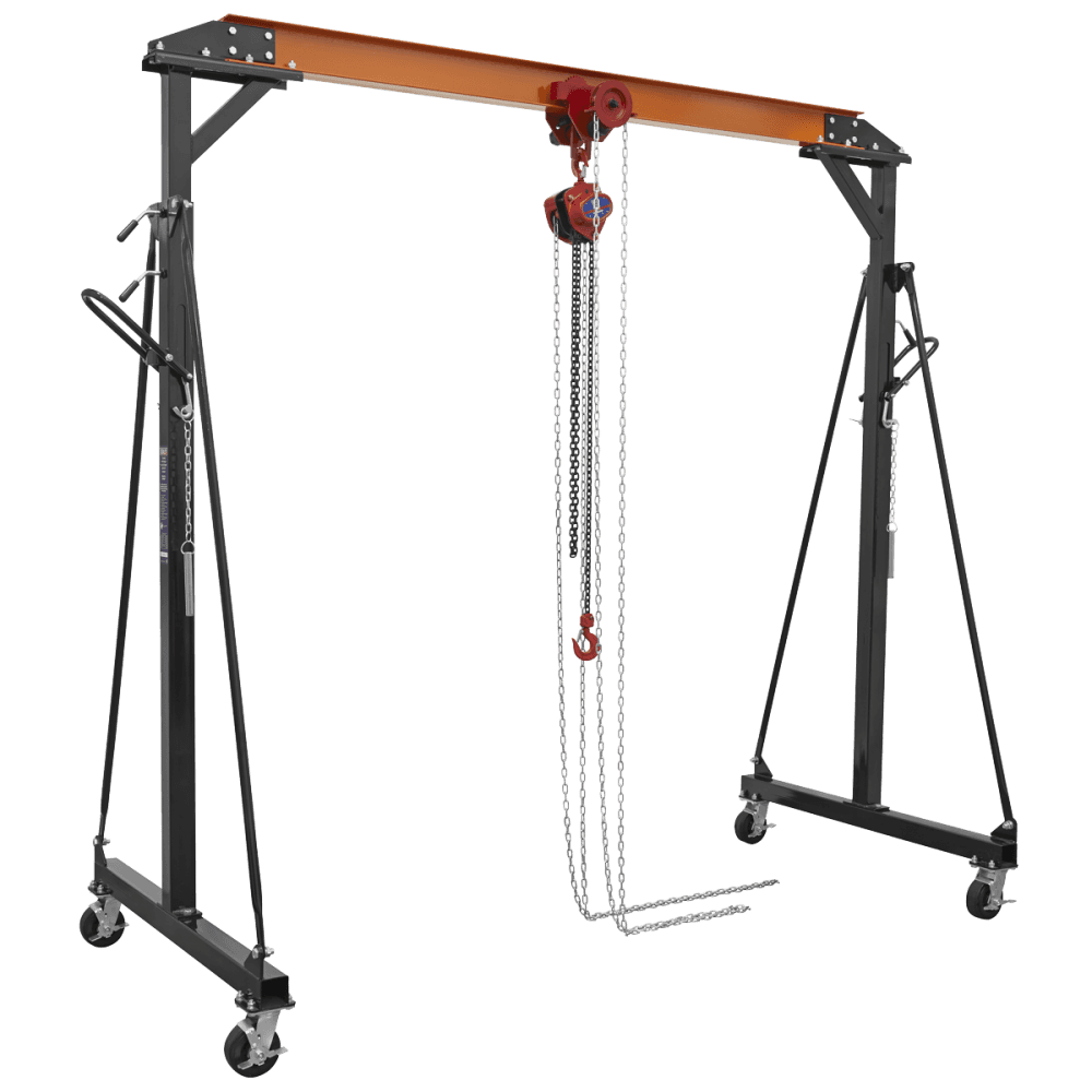 Portable Adjustable Gantry Crane with Geared Trolley Combo 1 Tonne Model No- SG1000KITG