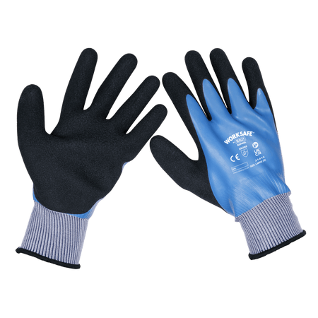 Worksafe Waterproof Latex Gloves, Large - Pack of 6 Pairs Model No- SSP49L/6