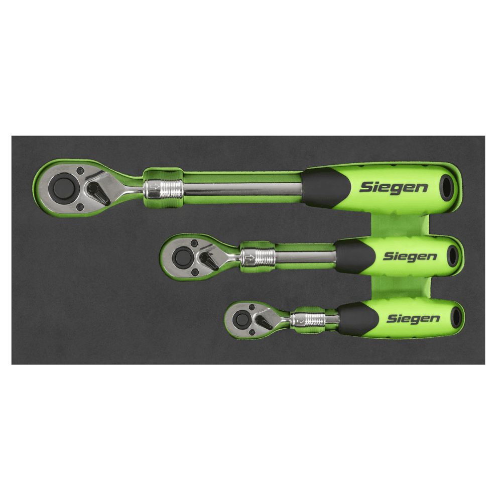 Siegen Extendable Ratchet Wrench Set 3pc Model No- S01285