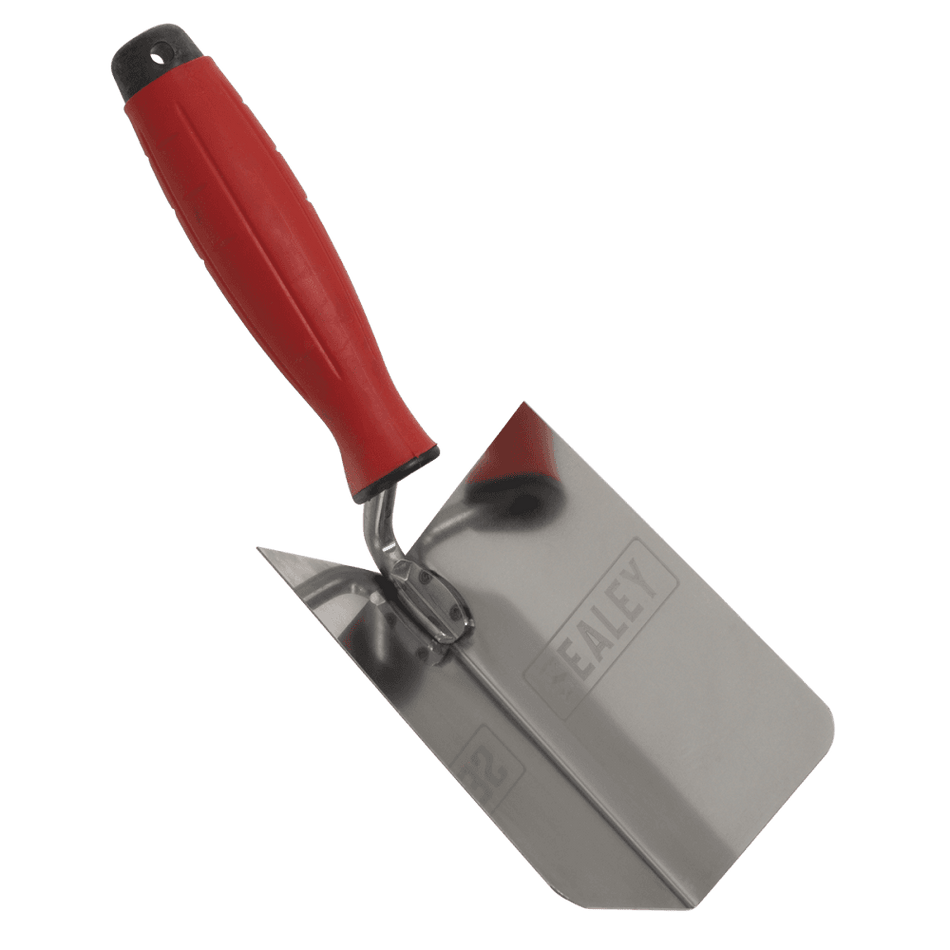 Stainless Steel Internal Corner Trowel with Rubber Handle 120 x 60mm Model No- T1802