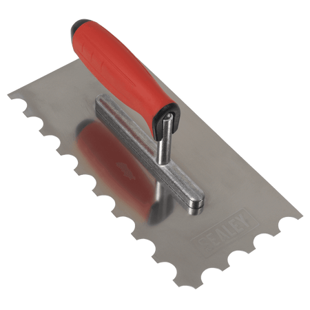 Stainless Steel Semicircle Tooth Trowel with Rubber Handle & Aluminium Foot 270mm Model No- T6701
