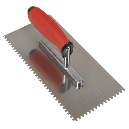 Stainless Steel 4mm Notched Trowel with Rubber Handle 270mm Model No- T7804
