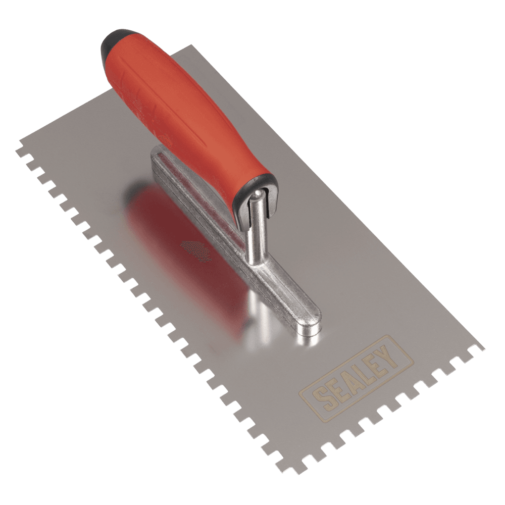 Stainless Steel 6mm Notched Trowel with Rubber Handle 270mm Model No- T7806