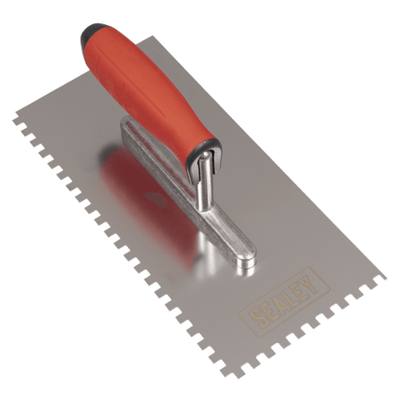 Stainless Steel 6mm Notched Trowel with Rubber Handle 270mm Model No- T7806