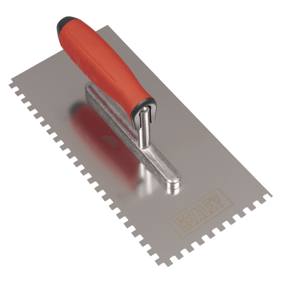 Stainless Steel 6mm Notched Trowel with Rubber Handle 270mm Model No- T7806