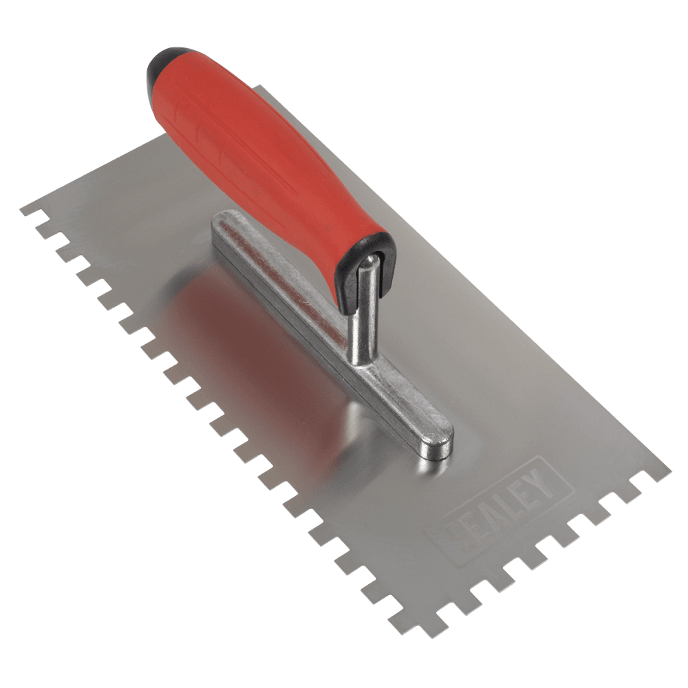 Stainless Steel 8mm Notched Trowel with Rubber Handle 270mm Model No- T7808
