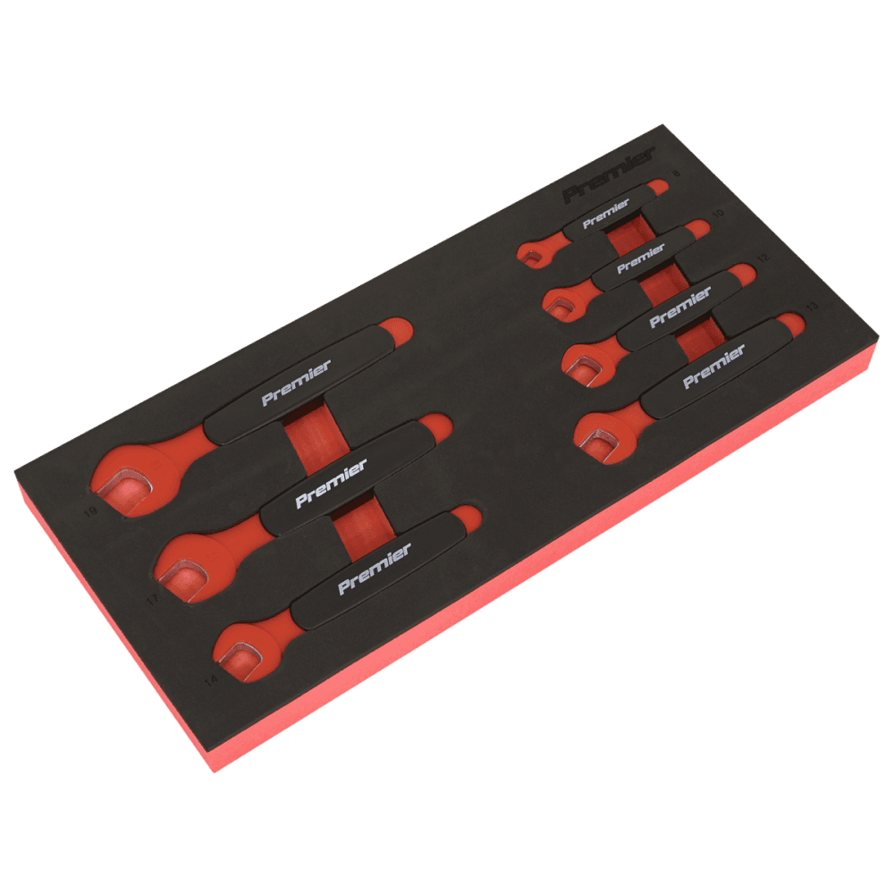 Premier Insulated Open-End Spanner Set with Tool Tray 7pc - VDE Approved Model No- TBTE03