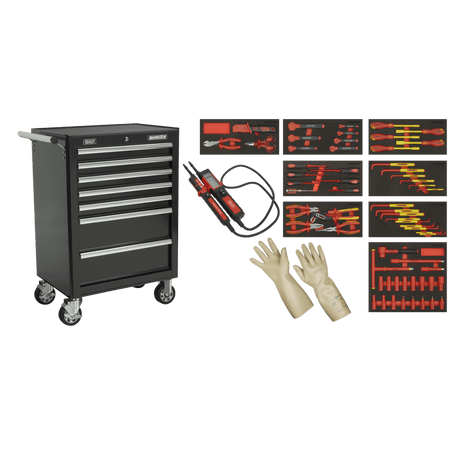 Insulated Tool Kit with 7 Drawer Rollcab 63pc Model No- TBTECOMBO2