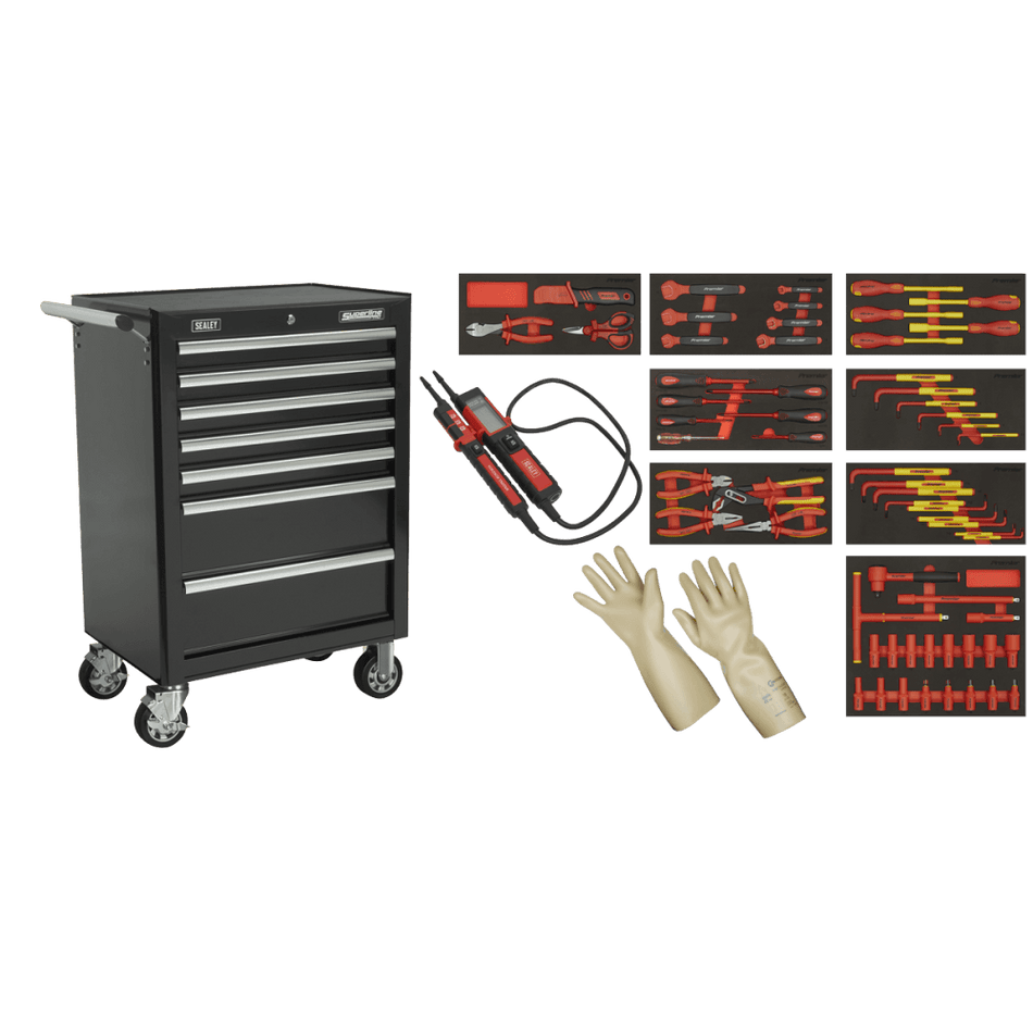 Insulated Tool Kit with 7 Drawer Rollcab 63pc Model No- TBTECOMBO2