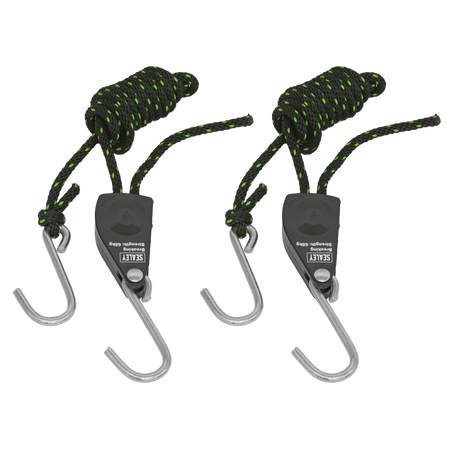 Ratchet Parts Hanger/Tie Down with S-Shaped Hooks 2m - Pack of 2 : Model No- VS0114