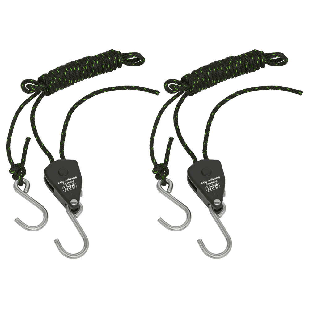 Ratchet Parts Hanger/Tie Down with S-Shaped Hooks 2m - Pack of 2 : Model No- VS0118