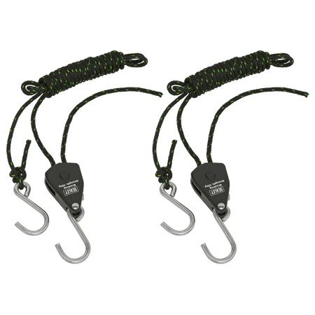 Ratchet Parts Hanger/Tie Down with S-Shaped Hooks 2m - Pack of 2 : Model No- VS0118