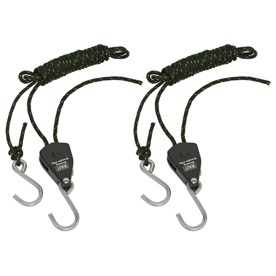 Ratchet Parts Hanger/Tie Down with S-Shaped Hooks 2m - Pack of 2 : Model No- VS0118