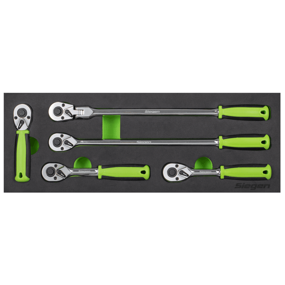 Ratchet Wrench Set 1/4"Sq 5pc Drive Flip Reverse Model No- S01290