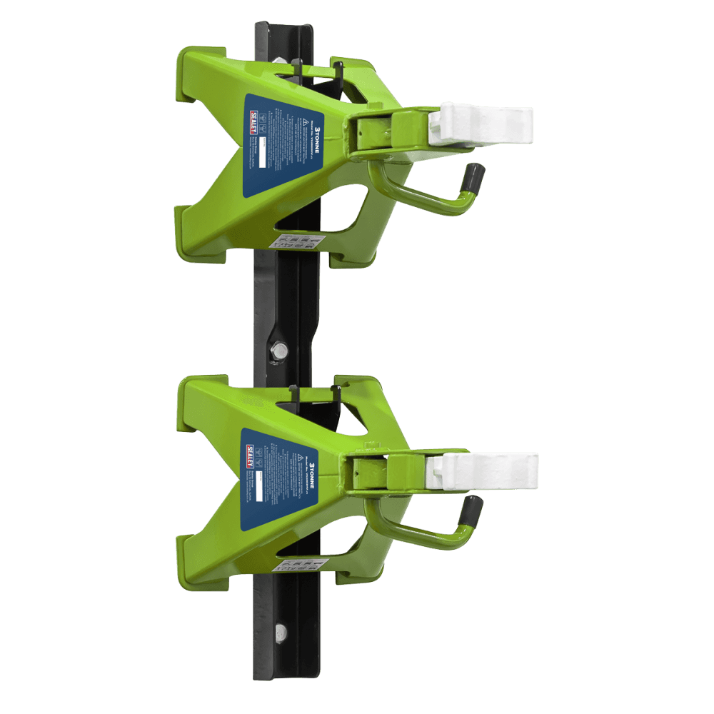 Axle Stand & Axle Stand Storage Rack Combo 3 Tonne - Hi-Vis Green Model No- VS2003HVCOMBO