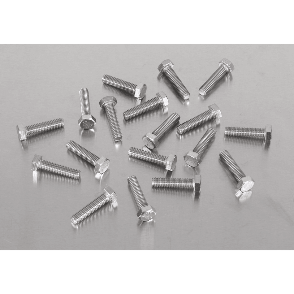 Stainless Steel Set Screw M6 x 25mm 1mm Pitch, DIN 933 - Pack of 50 Model No- S625S