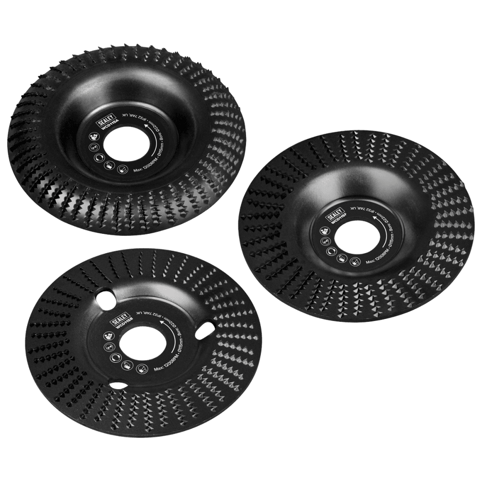 115mm Wood Carving Disc 22mm Bore - Pack of 3 Model No- WCD1153