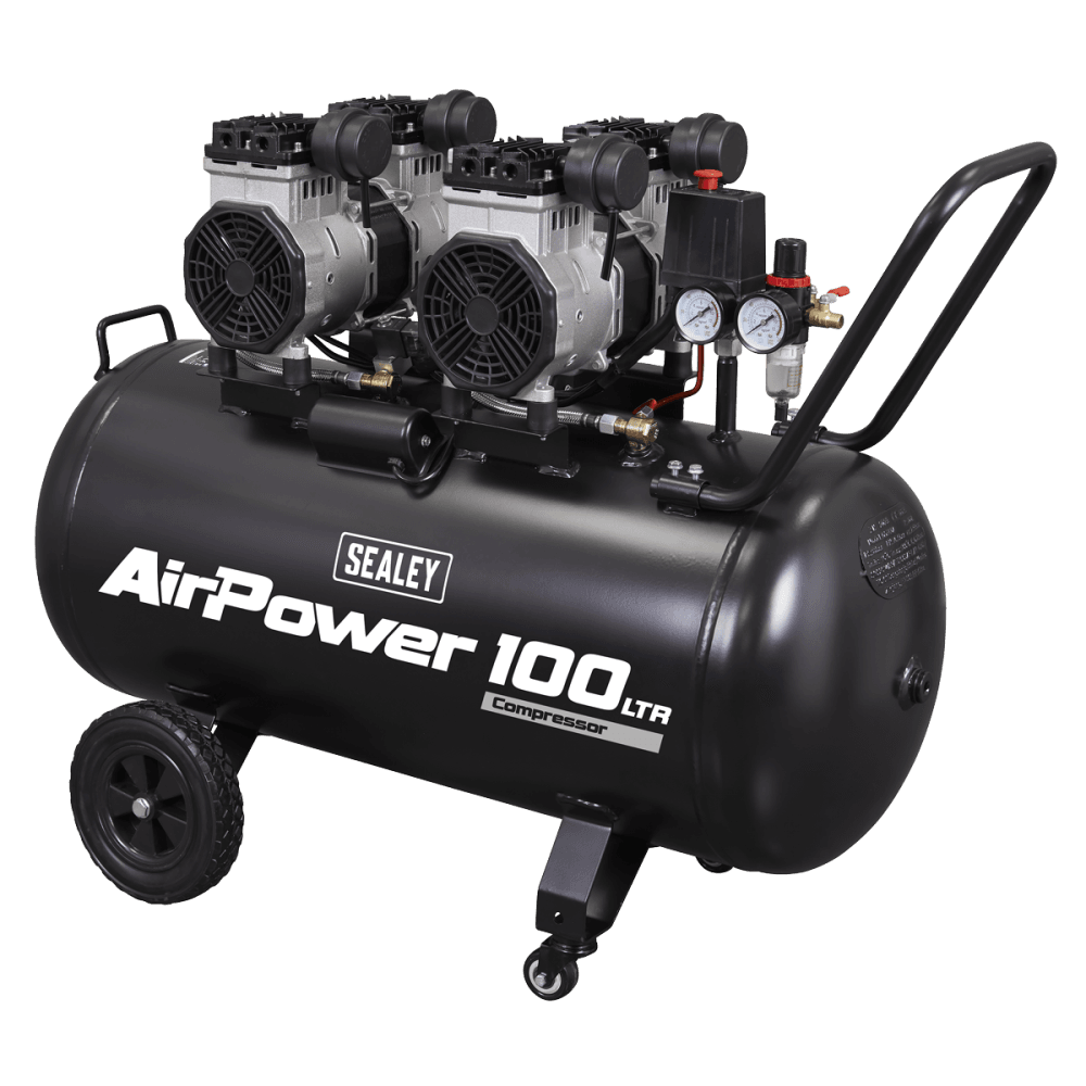 100L Oil Free Low Noise Direct Drive Air Compressor 2 x 2hp Model No- SAC10001S