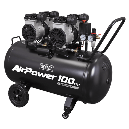 100L Oil Free Low Noise Direct Drive Air Compressor 2 x 2hp Model No- SAC10001S