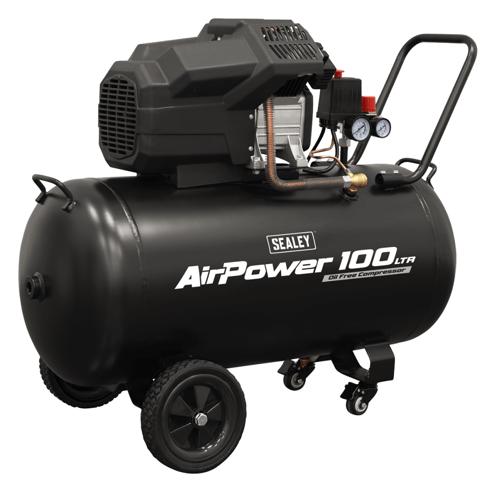 Air Compressor 100L V-Twin Oil Free Direct Drive 3hp Model No- SAC10002