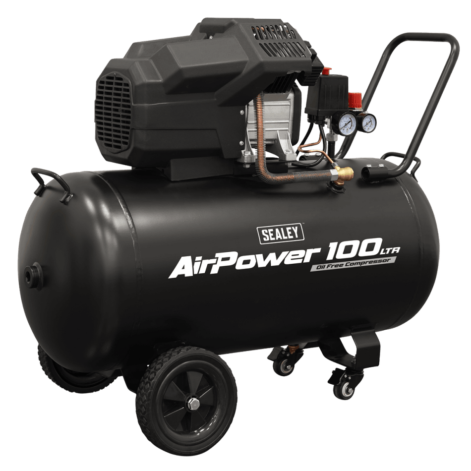 Air Compressor 100L V-Twin Oil Free Direct Drive 3hp Model No- SAC10002