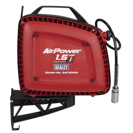 Wall Mounting Oil Free Air Compressor 1.5hp with 7m Retractable Hose Reel Model No- SAC15WM