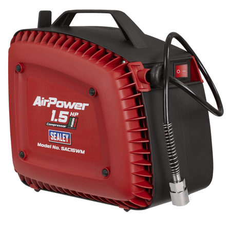 Wall Mounting Oil Free Air Compressor 1.5hp with 7m Retractable Hose Reel Model No- SAC15WM