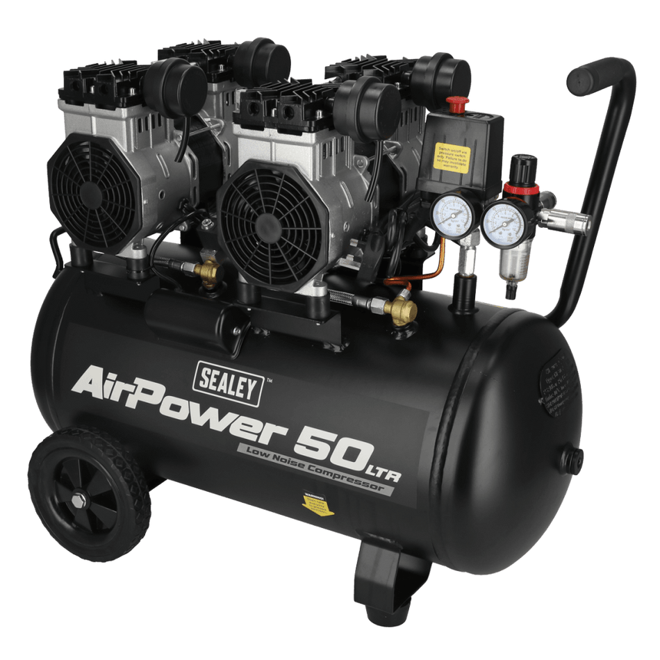 50L Low Noise Oil Free Direct Drive Air Compressor 2 x 2hp Model No- SAC5001S