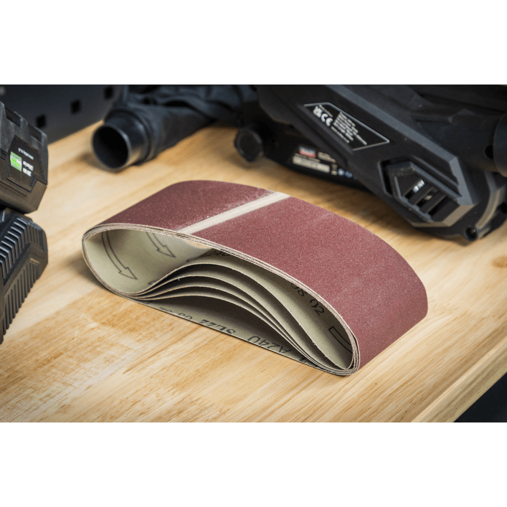 76 x 457mm Sanding Belt 240Grit - Pack of 5 Model No- SB240457